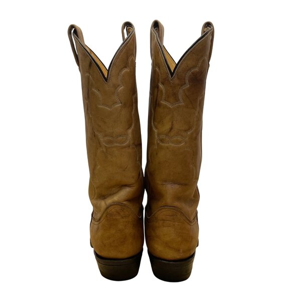 Tony Lama Men’s Tan Brown Leather Vintage Style Western Cowboy Boots Size 6.5D - Picture 9 of 11